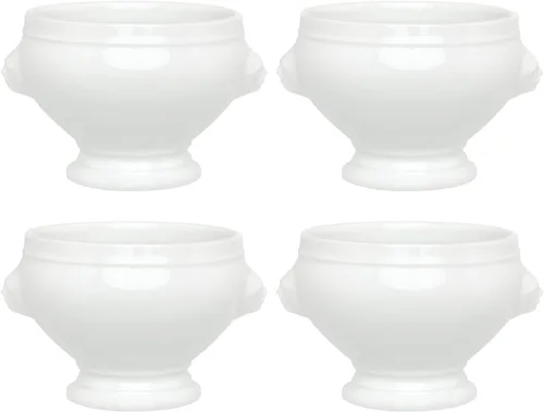 Miniatura 9 de HIC Kitchen Crocks de sopa de cebolla francesa con asas y tapas, cerámica de cerámica, marrón, 14 onzas, juego de 4