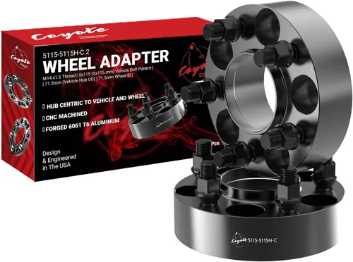 Miniatura 8 de Wheel Accessories Parts 2 adaptadores de espaciadores de rueda centrados en buje 5 en 4.528 in 0.197x4.528 in 1.00 pulgadas de grosor 2.815 in buje