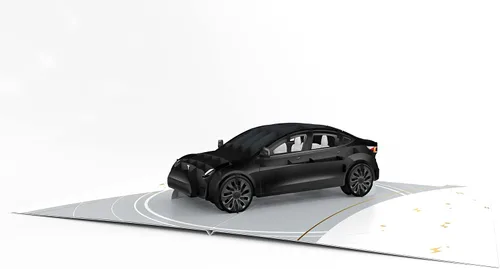 Miniatura 5 de WOWPAPERART Tarjeta de felicitación 3D desplegable para nuevos propietarios de Tesla Model 3, amor, cumpleaños, Navidad, felicitaciones, sorpresa