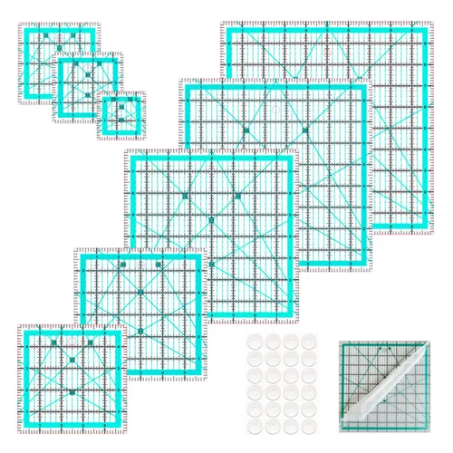 Miniatura 6 de Reglas de acolchado, 7 plantillas de reglas de costura