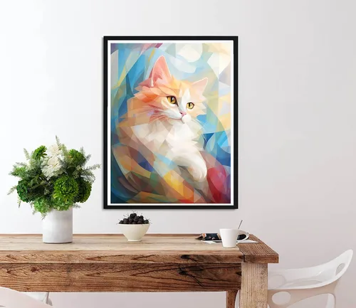 Miniatura 4 de Diymood Pintura por números para adultos, gatos, pintura al óleo, pintura acrílica abstracta por números, kits para adultos principiantes