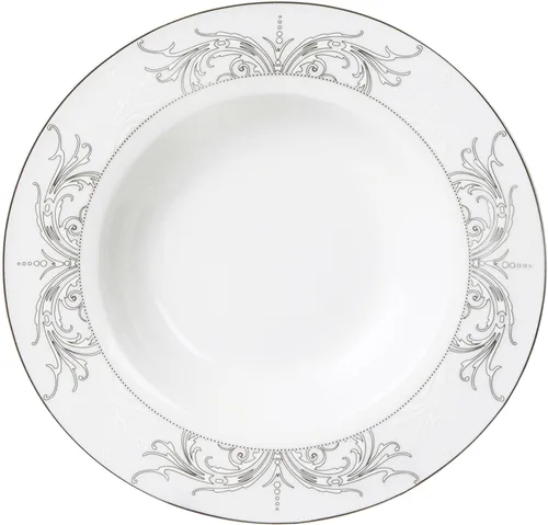 Miniatura 5 de Juego de vajilla de porcelana con borde plateado de 57 piezas, servicio para 8-Olympia-Mix & Match