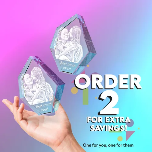 Miniatura 4 de Crystal Clear Memories Foto de cristal 3D, regalos de Navidad personalizados con tu propia foto para mamá, papá, hombres, mujeres, imagen grabada
