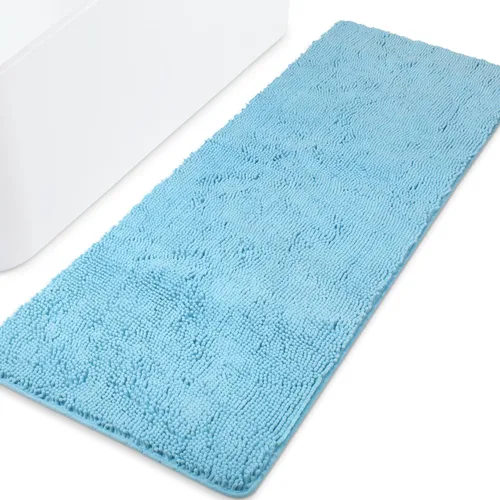 Miniatura 60 de Yeaban Alfombra de pasillo de baño de 24 x 72 pulgadas, antideslizante, alfombra de baño larga de felpilla gruesa, absorbente y lavable, alfombra