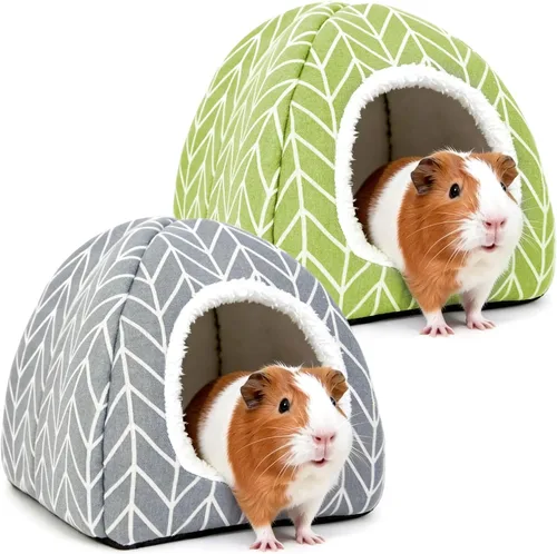 Miniatura 13 de Cama de conejillo de indias, casa de conejo enano, accesorios para cueva, acogedor escondite para conejito, erizo, hurón, chinchilla y otros Rosa