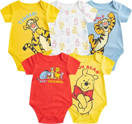 Miniatura 17 de Disney Mickey Mouse, Lion King y Winnie the Pooh Baby Boys Paquete de 5 mamelucos para recién nacidos y bebés