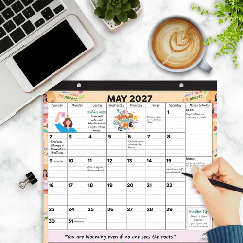 Miniatura 7 de Calendario magnético para refrigerador 2026-2027 – Planificador de refrigerador de 24 meses, imanes fuertes, páginas extraíbles, bloques