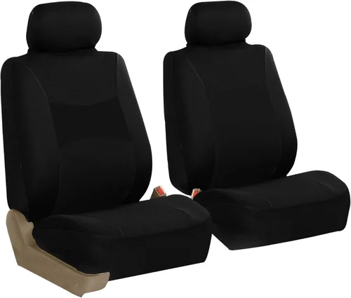 Miniatura 11 de TLH - Juego de fundas de asiento de tela plana ligera y fresca para automóvil, solo para el conjunto delantero, compatible con bolsa de aire