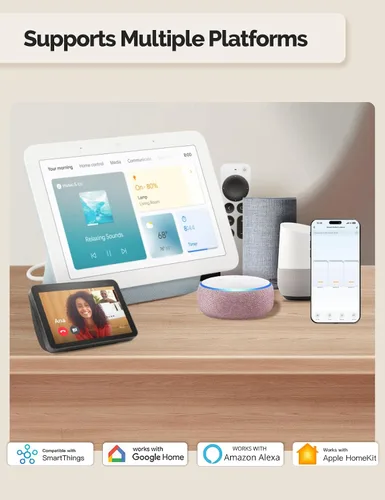 Miniatura 4 de MOES Matter-WiFi - Interruptores de luz inteligentes, requiere cable netural, interruptor de un solo polo de 2.4 GHz, compatible con Alexa Google