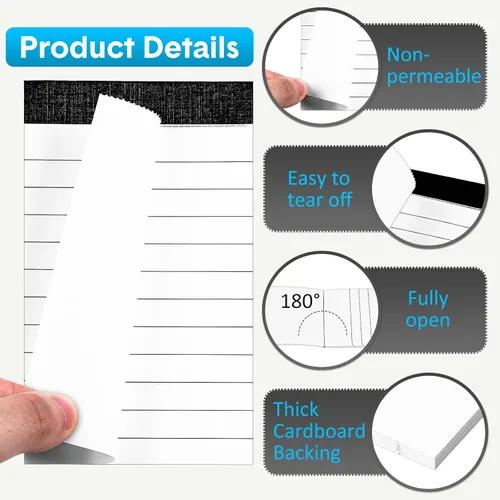 Miniatura 3 de PerKoop Paquete de 100 blocs de notas pequeños de 3 x 5 pulgadas, mini bloc de notas legales con 30 hojas de repuesto para tomar notas, suministros