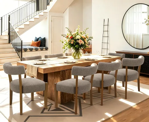 Miniatura 23 de RNKSFX Juego de 2 sillas de comedor modernas de piel sintética tapizadas para cocina y comedor, sillas modernas de madera de mediados de siglo, Beige