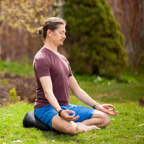 Miniatura 2 de Hugger Mugger Cojín de meditación en forma de V – proporciona apoyo para sentarse con piernas cruzadas, promueve una postura saludable, hecho a mano