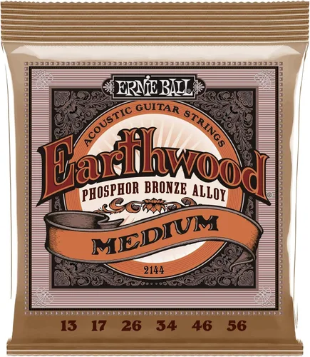 Miniatura 14 de Ernie Ball Earthwood P03543 - Cuerdas para guitarra acústica personalizadas de bronce fosforoso medio, paquete de 3, calibre 12.5-56