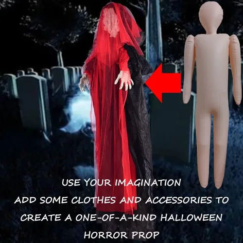 Miniatura 6 de 2 maniquíes inflables de cuerpo de tamaño real de 60 pulgadas, muñecas inflables de cuerpo de tamaño completo, decoraciones DIY de Halloween, 2 pzas