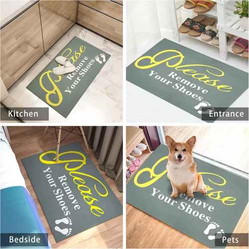 Miniatura 6 de Tapete divertido para puerta delantera, tapete de bienvenida de 2 x 3 pies, tapete de goma fina antideslizante para exteriores, impermeable