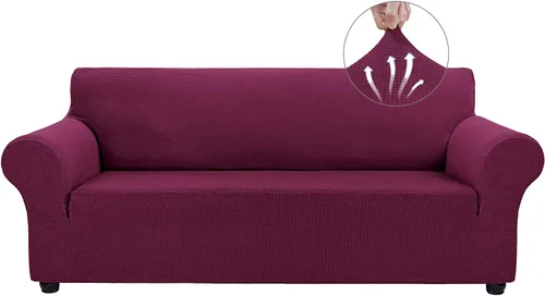 Miniatura 27 de Asnomy Fundas de sofá para sofá de 2 cojines, fundas elásticas para sofá biplaza, protector de mascotas, fundas de muebles para perros y gatos, tela