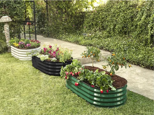 Miniatura 6 de Plant & Plot Camas de jardín elevadas galvanizadas al aire libre/ Jardinera elevada de 4 x 2 × 1 pie para jardinería, verduras, flores, caja