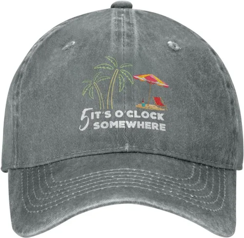 Miniatura 4 de 5 Oclock Somewhere Hat Its 5 O' Clock Somewhere Cap for Men Dad Hats Funny Cap Azul marino