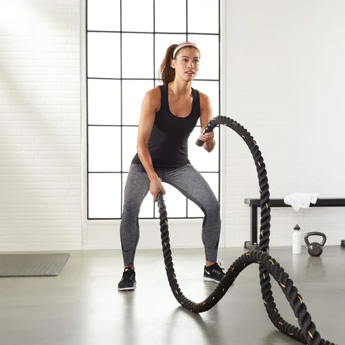 Miniatura 7 de Amazon Basics - Cuerda de batalla para entrenamiento en el gimnasio en casa, equipo de entrenamiento de ejercicio