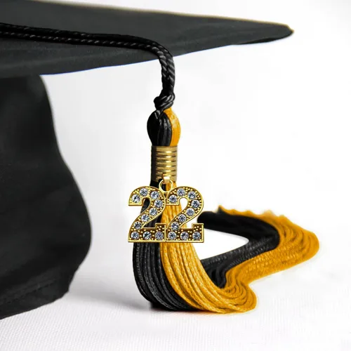 Miniatura 4 de Endea Graduation Borla de doble color con dije dorado (negro/oro brillante, 2022)