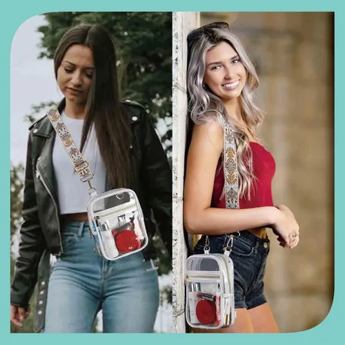 Miniatura 42 de Bolso cruzado aprobado por estadios para mujer, bolsa transparente para estadios para eventos deportivos, conciertos