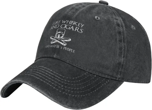 Miniatura 2 de Philysonic Funny Hat I Like Whisky and Cigars and Maybe 3 People Hat for Men Baseball Caps Adjustable Caps