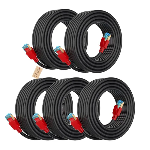 Miniatura 12 de AOPOCKAN TECH Cable Ethernet Cat 8 de 30 pies blindado, exterior e interior, cable de red Cat8 de alta velocidad 26AWG Cat8, 40 Gbps, cable de Negro