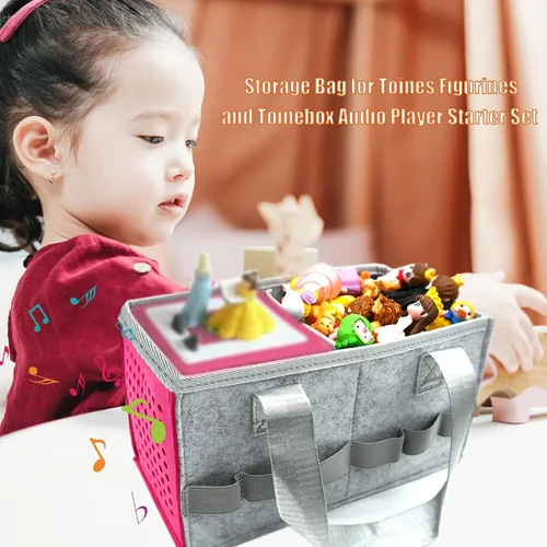 Miniatura 7 de Estuche de Transporte Compatible con Toniebox Juego de Iniciación de Reproductor de Audio, Bolsa de Almacenamiento de Juguete Musical Educativo