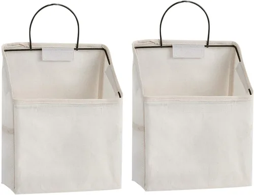 Bolsas de almacenamiento para colgar en la pared, cesta organizadora de escritorio, cesta de almacenamiento colgante de lino y algodón para cocina,