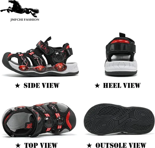 Miniatura 7 de JMFCHI FASHION Sandalias deportivas para niños, sandalias para exteriores, senderismo, atléticas, puntera cerrada, sandalias de playa para niñas