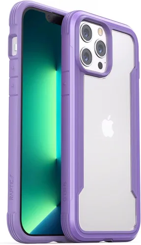 RAPTIC Shield para iPhone 13 Pro, funda protectora transparente a prueba de golpes, prueba de caídas militares de 10 pies, marco de aluminio