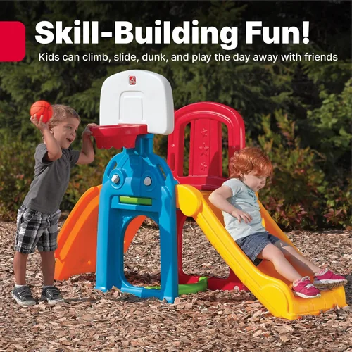 Miniatura 8 de Step2 Game Time Sports Climber, Conjunto de Juegos para Interiores/Exteriores para Niños, Conjunto de Juegos para Patio Trasero, Tobogán, Pared