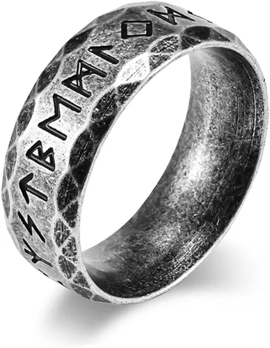 Tanyoyo Anillos nórdicos vikingos nórdicos para hombres, anillos de acero inoxidable para hombres y mujeres, regalo