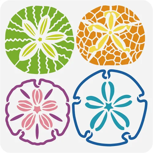 Miniatura 9 de BENECREAT Plantilla de coral, plantillas de plástico reutilizables de 12 x 12 pulgadas, patrón de plantas marinas, plantilla de pintura para diario