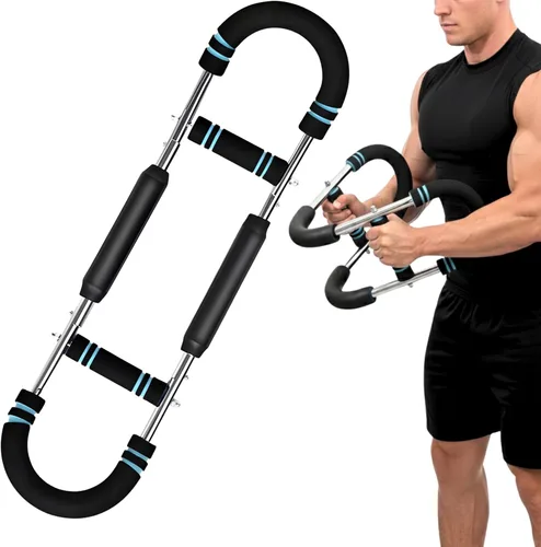 Ejercitador de brazo Twister ajustable, barra de entrenamiento de primavera para fortalecimiento del antebrazo, tríceps y pecho, equipo portátil de