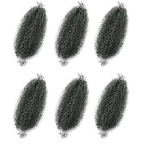 Miniatura 23 de Marley Twist - Cabello trenzado marrón Spring Twist de 18 pulgadas, cabello Marley para rastas suaves de imitación mariposa, cabello trenzado rizado