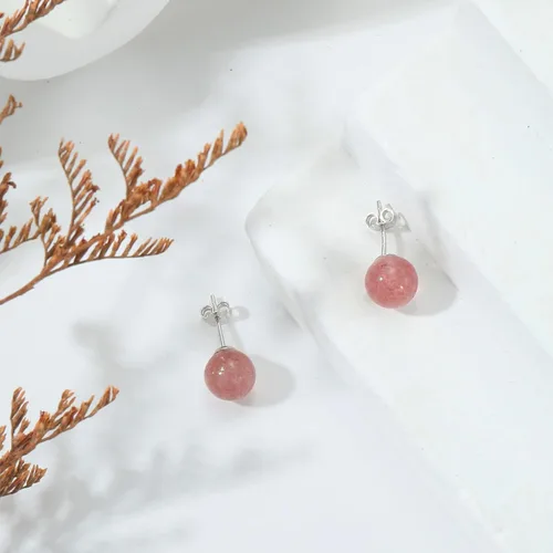 Miniatura 64 de Natural Stone Stud Earrings for Women 8mm Sterling Silver Genuine Gemstone Earrings Handmade Sterling Silver Crystal Stud Earrings for Women