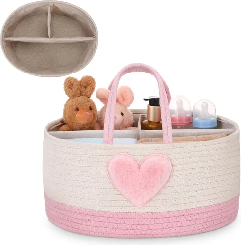 Aliceset Organizador de pañales para bebé, niña, niño, cuerda, cesta de almacenamiento para guardería, bolsa portátil para cambiador, automóvil,