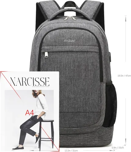 Miniatura 6 de abshoo Mochila ligera para niños y hombres, para la escuela, universidad, para mujeres, niñas, adolescentes, mochila con compartimento para laptop