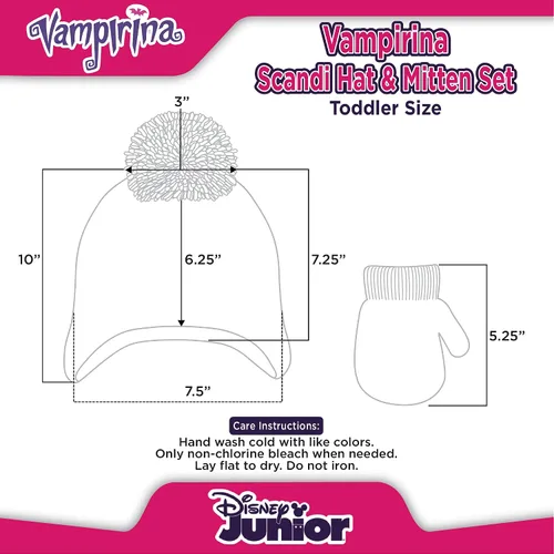 Miniatura 6 de Disney Conjunto de gorro Vampirina con bufanda para niñas de 2 a 4 años, Esto no es aplicable