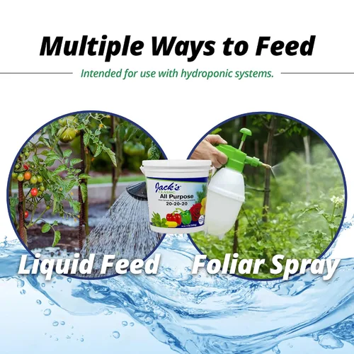 Miniatura 6 de Jack's Classic 20-20-20 Fertilizante soluble en agua multiusos con micronutrientes para proporcionar crecimiento general en todas las plantas, 4