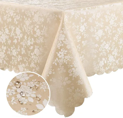 Miniatura 30 de Smiry Mantel cuadrado, mantel de vinilo resistente al agua, lavable, para cocina y comedor (azul bebé, 54 x 54 pulgadas)