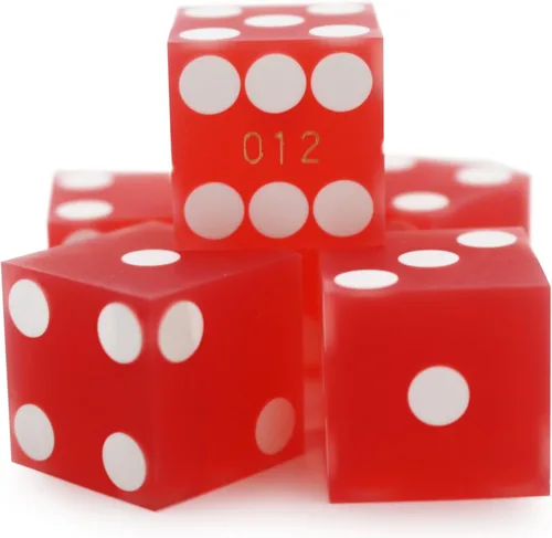 Miniatura 6 de Juegos de dados estilo casino - 0.748 in grado profesional AAA serializado seguridad con bordes de navaja - verde lijado - de CGS