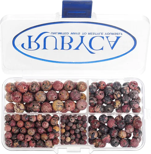 Miniatura 7 de RUBYCA Natural negro lava piedras preciosas redondas sueltas cuentas organizador caja de plástico fabricación de joyas mezcla tamaños