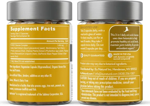 Miniatura 9 de Purga de Ácido Úrico - Come y Bebe lo que Quieras - Desintoxica y Limpia con Extracto de Semilla de Apio, Cereza Ácida y Chanca Piedra para Apoyo