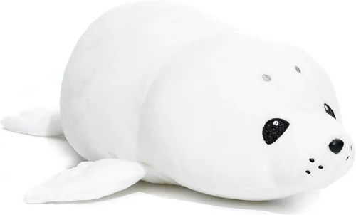 WEIGEDU Adorable Almohada de Peluche de Foca Bebé Blanca – Juguete de Animal de Peluche Suave, Almohada Corporal Abrazable para Niños y Adultos,