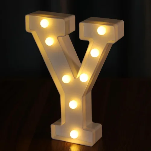 Miniatura 27 de Letras Iluminadas, Luces de Letras LED 26 del Alfabeto, Letra Iluminada Decorativa, Letras de Marquesina LED que Funcionan con Pilas para Fiesta