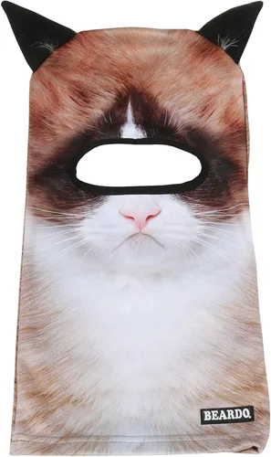 Miniatura 3 de BEARDOWEAR Máscara de esquí con cabeza de gato enojado unisex con impresión realista.