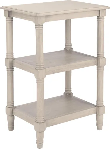 Safavieh Home Collection Cassie Greige - Mesa de almacenamiento de 3 estantes ACC5715A, 19.8 pulgadas de ancho x 15 pulgadas de largo x 30 pulgadas