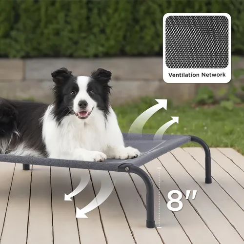 Miniatura 2 de Bedsure Cama elevada para perros al aire libre de tamaño grande, cama portátil de hamaca para mascotas con marco elevado y refrescante para Verde